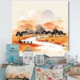 thumbnail image 1 of Designart "Landscape of Fulani Nomads" Landscapes Wall Art - Global Orange Africa Landscape Hallway Wall Art Decor, 1 of 6
