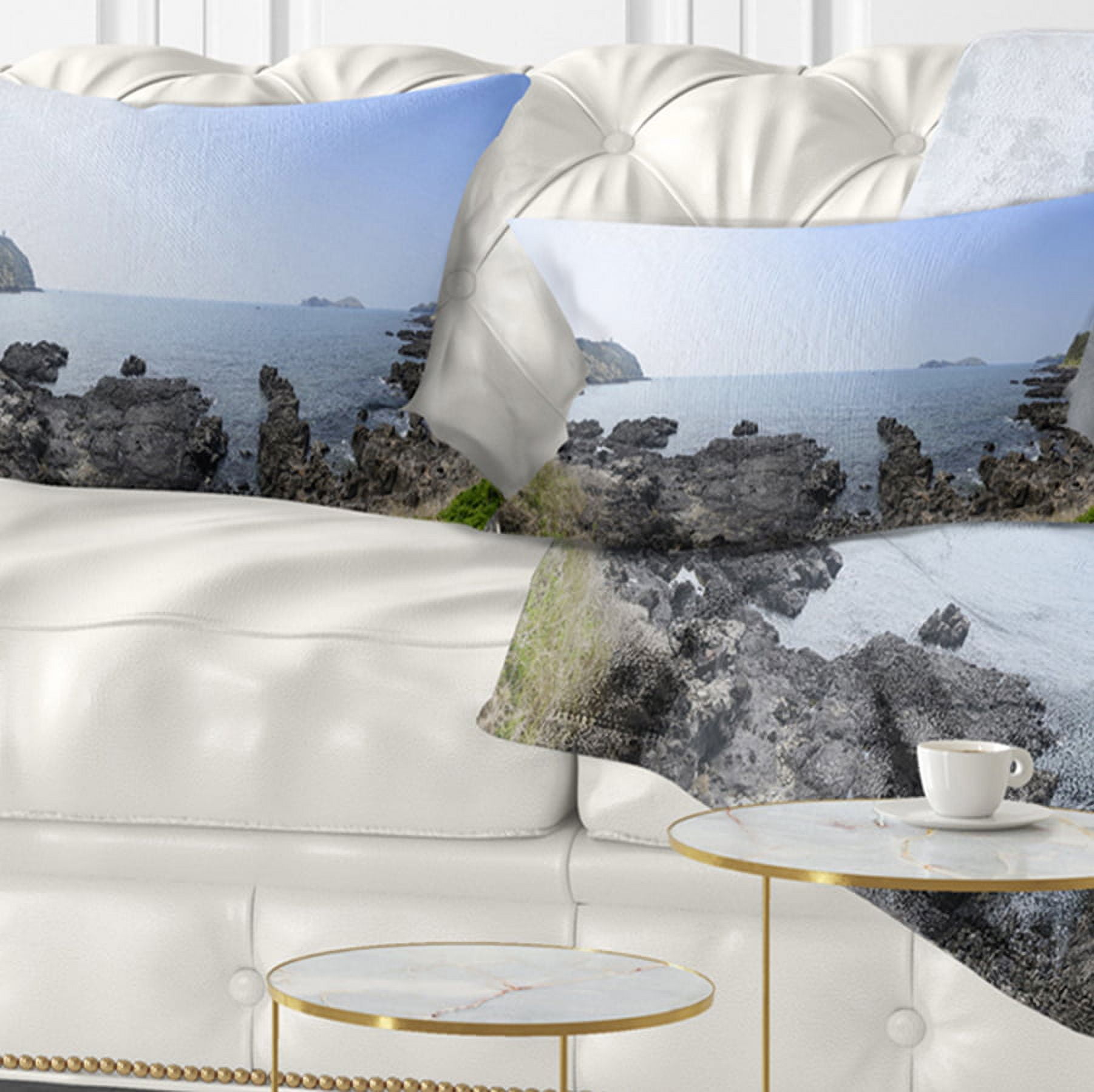 Designart Landscape of Olle Walking Path - Oversized Beach Throw Pillow - 12x20