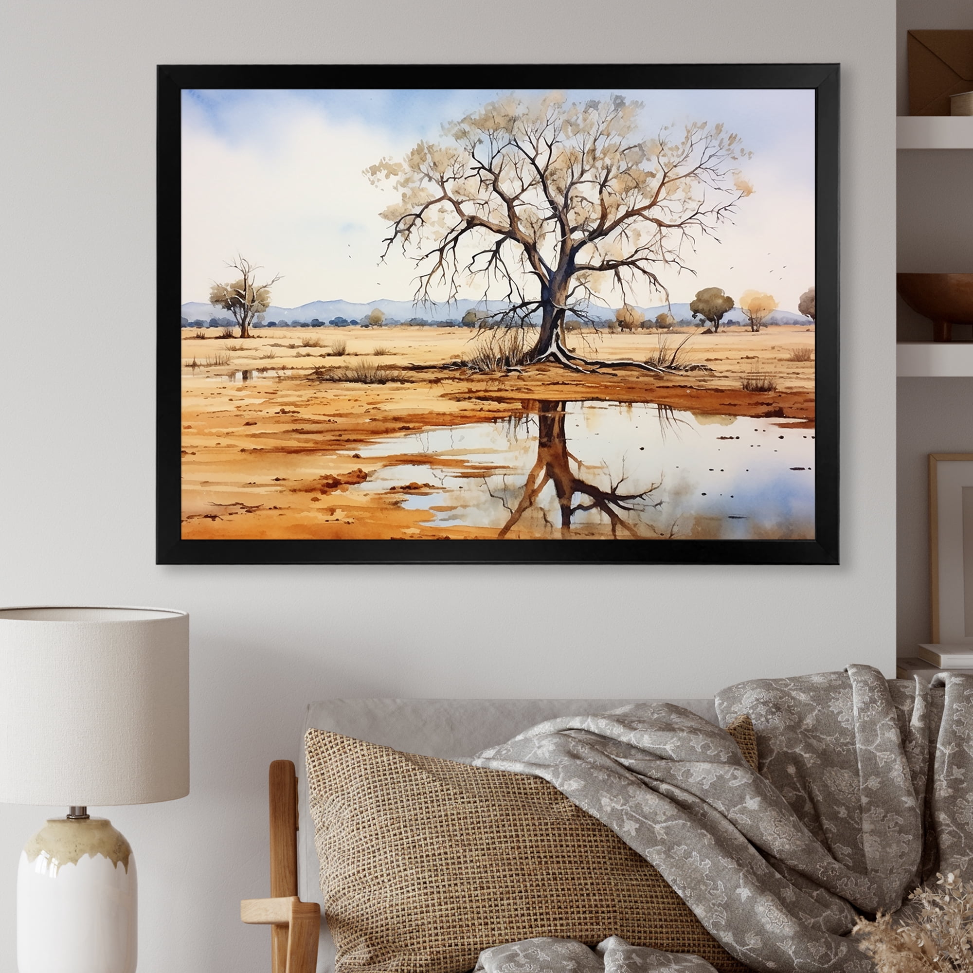 Designart "Landscape of the Australian Outback V" Landscapes Framed ...