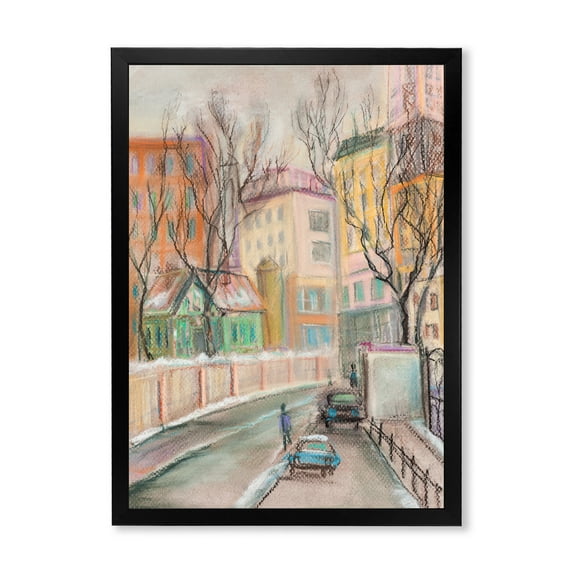 Designart 'Lanes In Moscow Cityscape' Traditional Framed Art Print