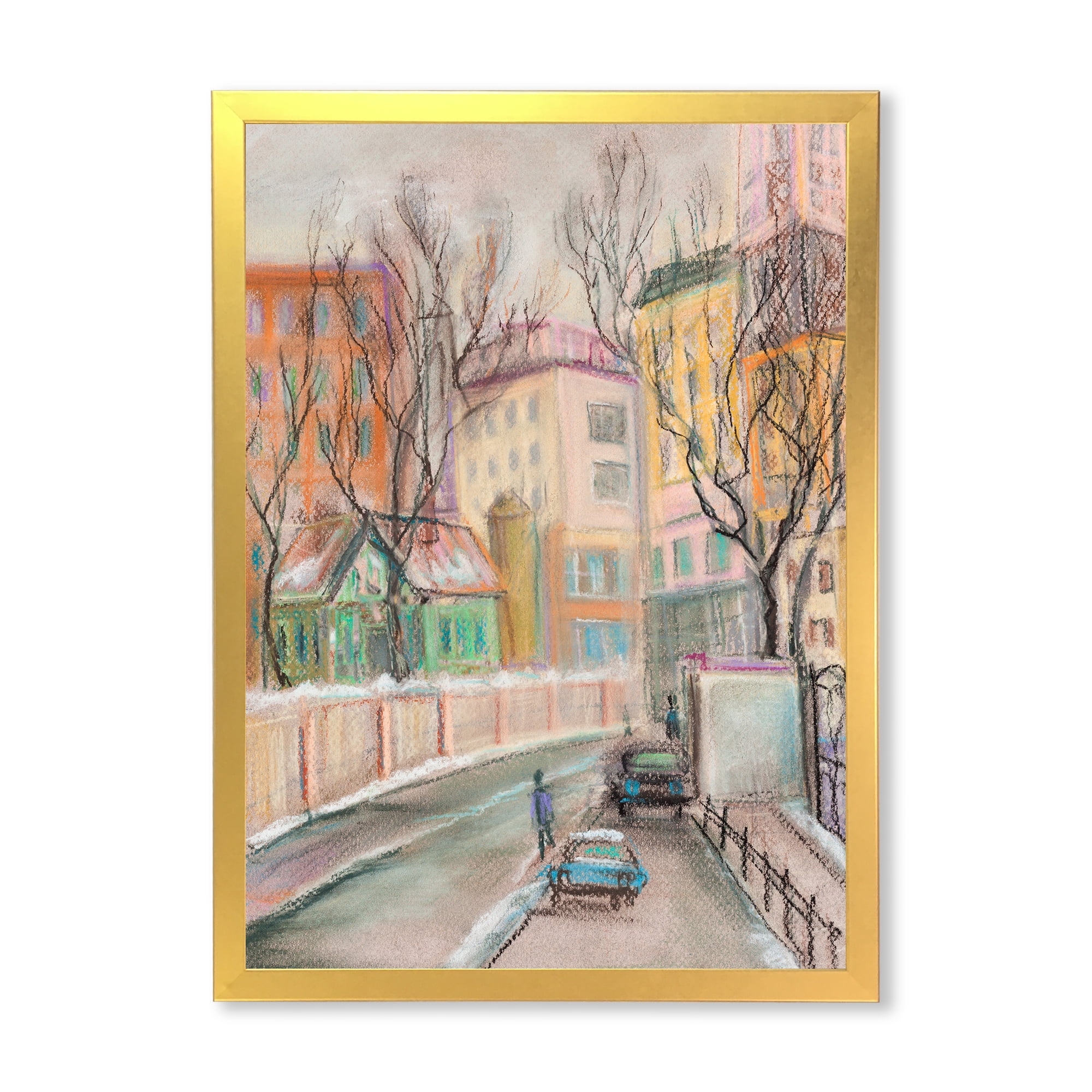 Designart 'Lanes In Moscow Cityscape' Traditional Framed Art Print