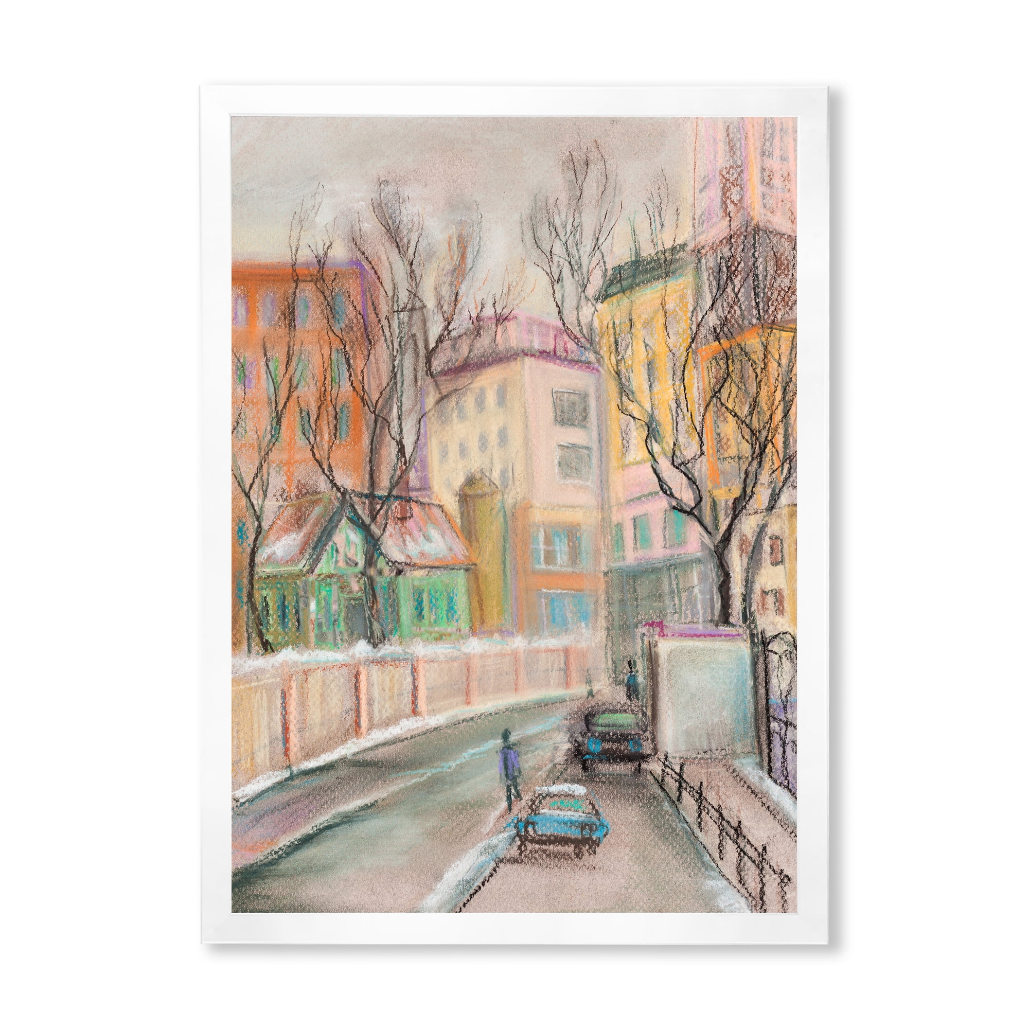 Designart 'Lanes In Moscow Cityscape' Traditional Framed Art Print