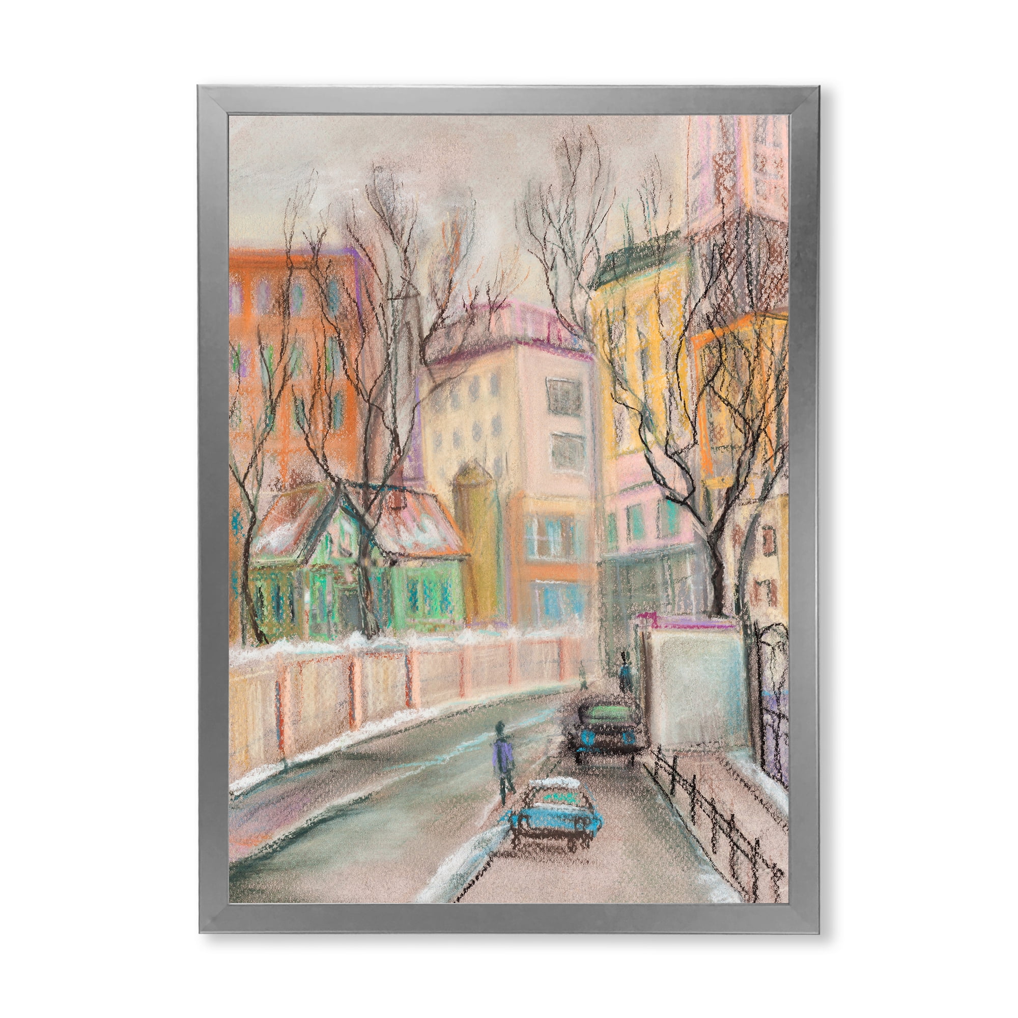 Designart 'Lanes In Moscow Cityscape' Traditional Framed Art Print