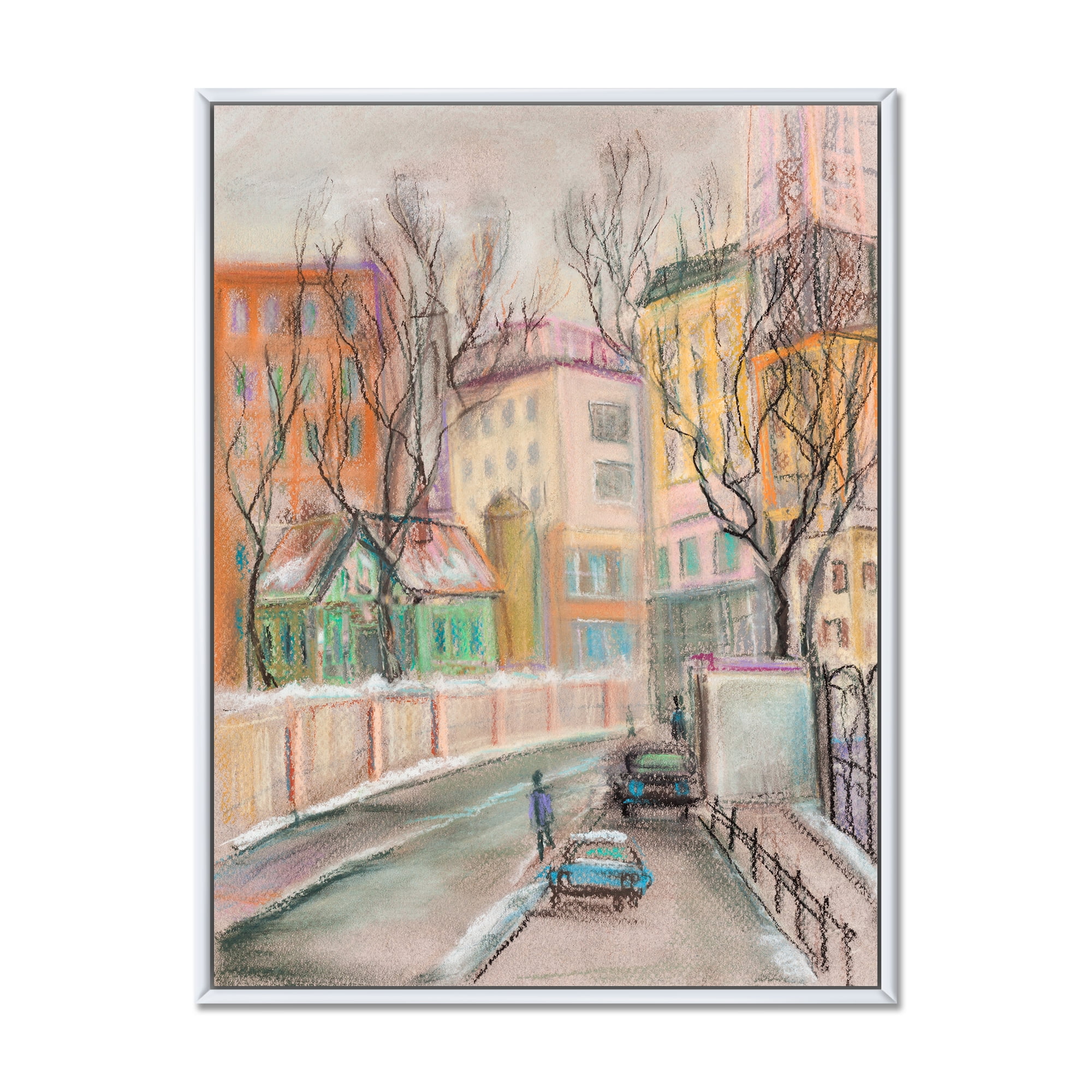 Designart 'Lanes In Moscow Cityscape' Traditional Framed Canvas Wall Art Print
