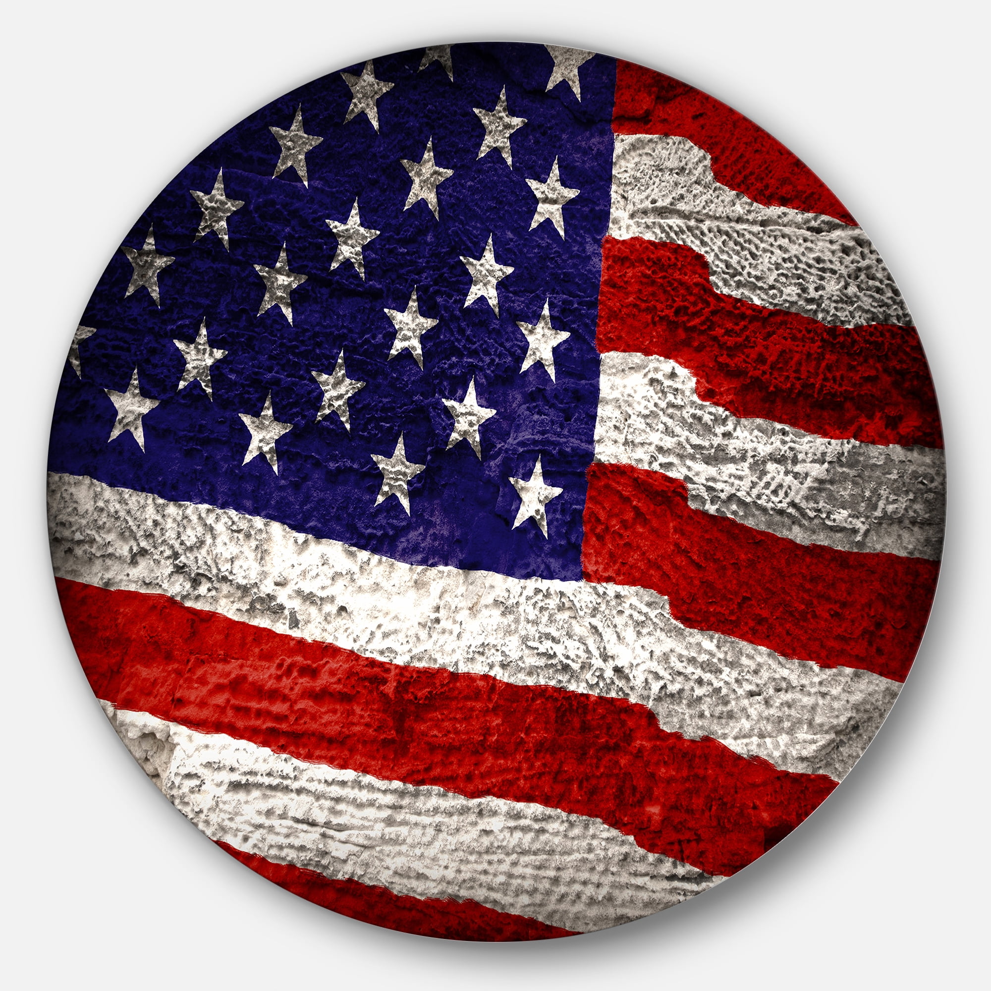 Designart 'Large American Flag Watercolor'Abstract Metal Artwork
