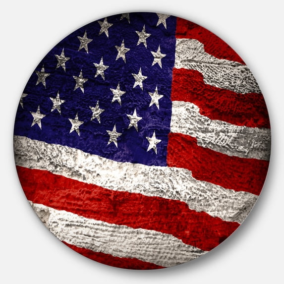 Designart 'Large American Flag Watercolor'Abstract Metal Artwork