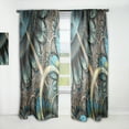 thumbnail image 1 of Designart 'Large Blue Brown Fractal Floral Pattern' Floral Curtain Panel, 1 of 5