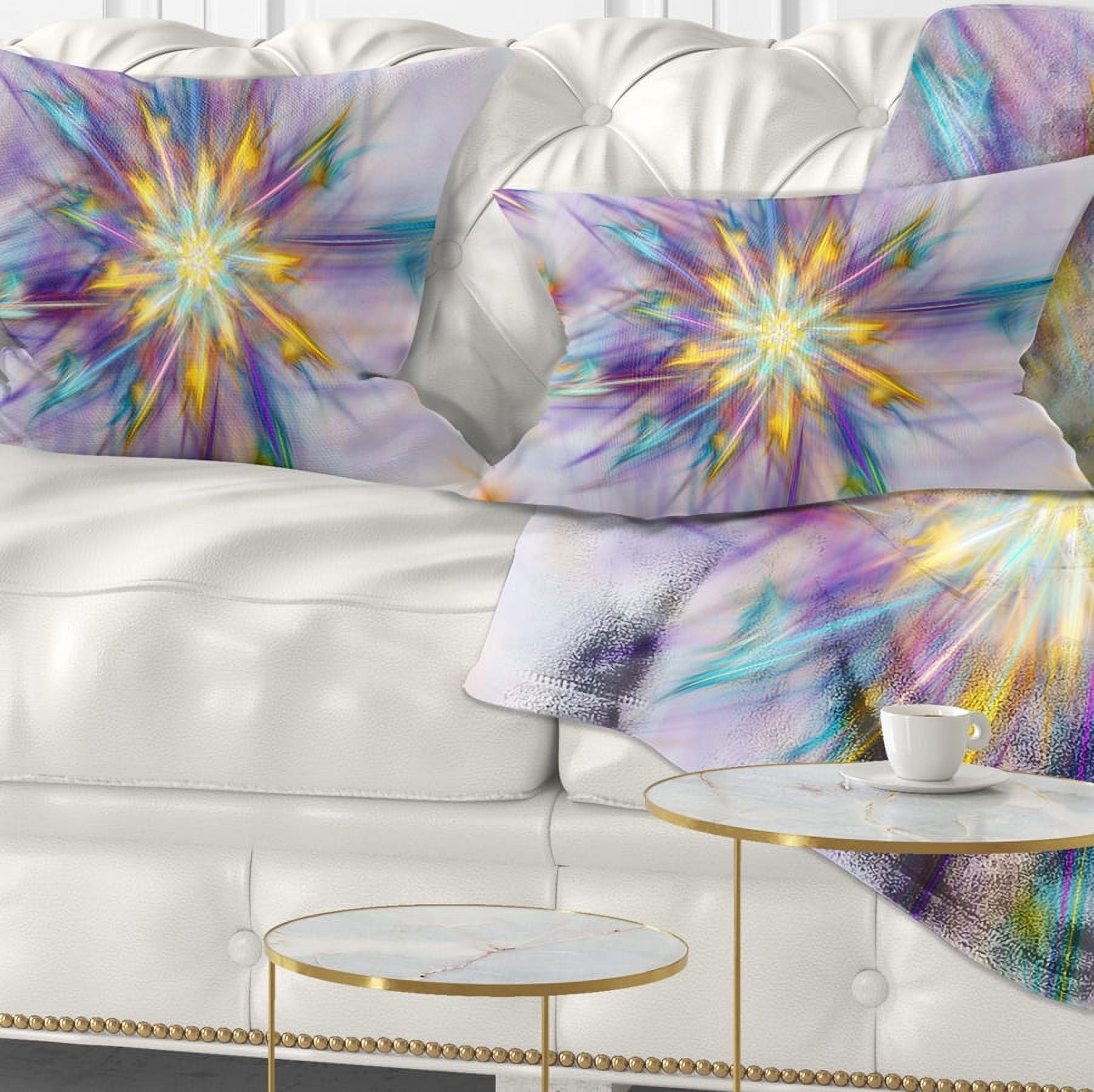Designart Large Exotic Colorful Flower - Floral Throw Pillow - 12x20