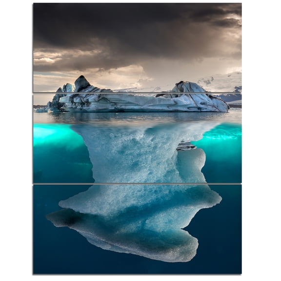 Designart 'Large Iceberg in Sea ' Seascape Photography Canvas Art Print