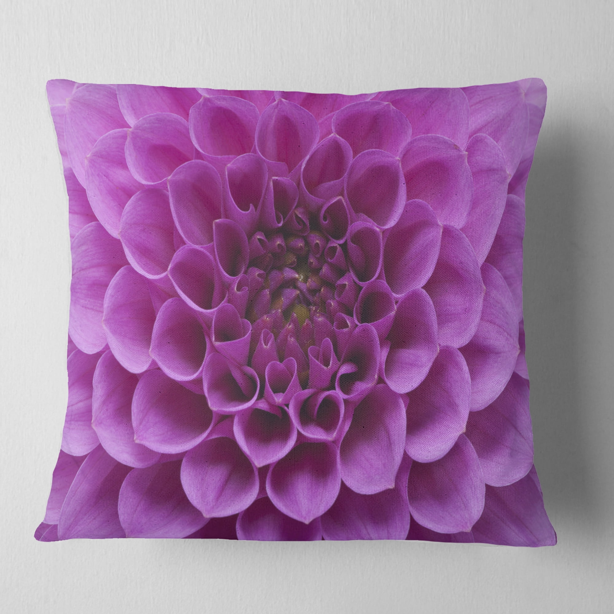 Designart Large Light Purple Flower and Petals - Floral Throw Pillow - 18x18