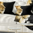 thumbnail image 1 of Designart Large Lion Portrait on Black - African Throw Pillow - 12x20, 1 of 5