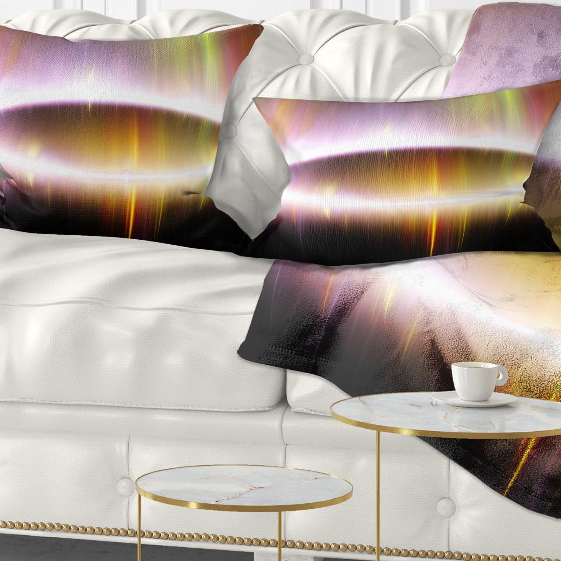 Designart Large Oval of Northern Lights - Abstract Throw Pillow - 12x20
