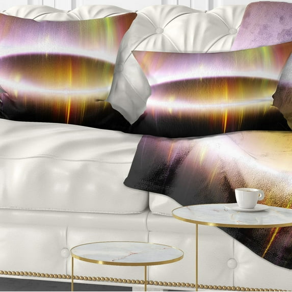 Designart Large Oval of Northern Lights - Abstract Throw Pillow - 12x20