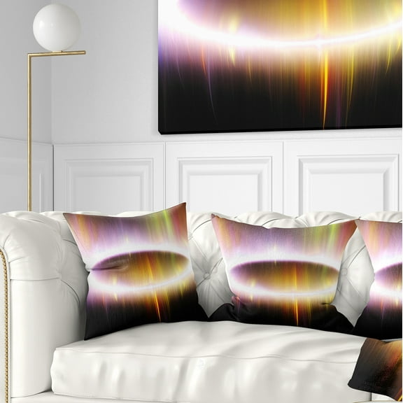 Designart Large Oval of Northern Lights - Abstract Throw Pillow - 18x18