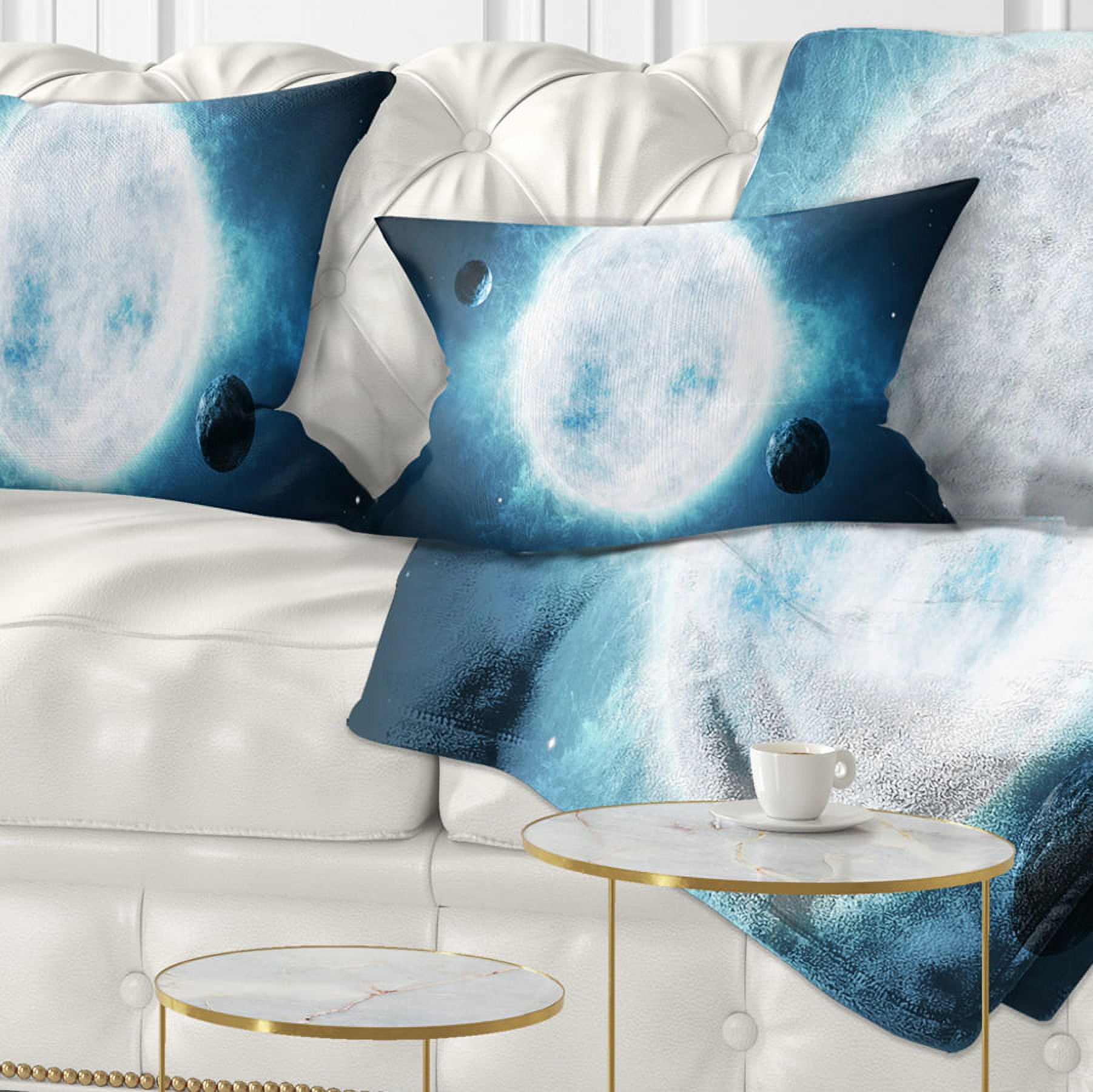 Designart Large Star - Spacescape Throw Pillow - 12x20