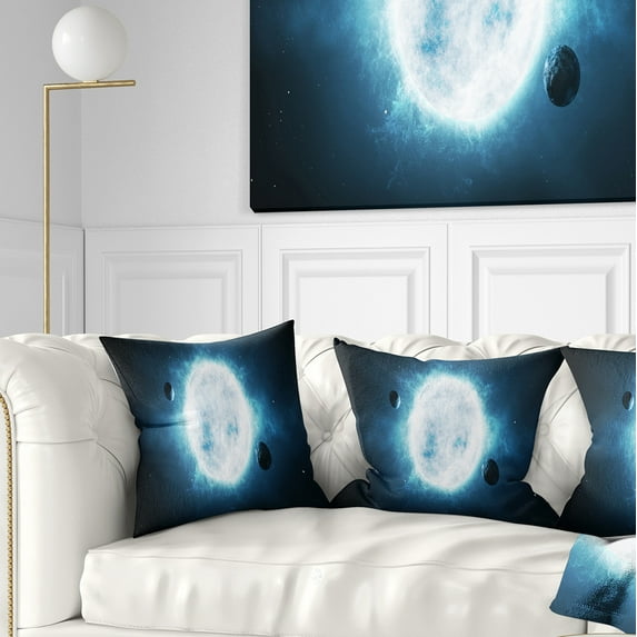 Designart Large Star - Spacescape Throw Pillow - 16x16