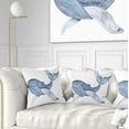 thumbnail image 1 of Designart Large Watercolor Whale - Animal Throw Pillow - 18x18, 1 of 5