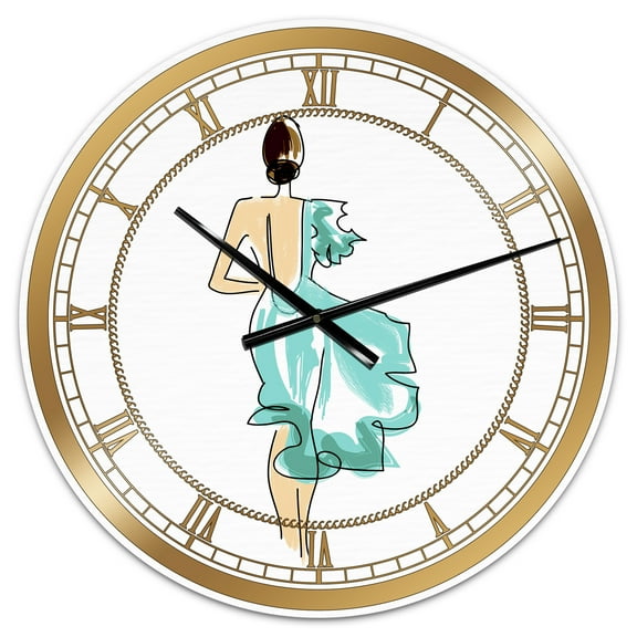 Designart Large White Analog Round Fashion Wall Clocks, CLM25103-C23