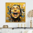 thumbnail image 1 of Designart "Laughs In Sunshine Yellow Popart" Pop Art Floater Framed Wall Art Prints, 1 of 5