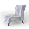 thumbnail image 1 of Designart "Lavender And Gold Abstract Shapes Pattern" Upholstered Mid-Century Accent Chair - Arm Chair, 1 of 5