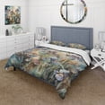thumbnail image 1 of Designart "Lavender Emerald Floral Elegance I" Floral Irises Bedding Covert Set - Irises Purple Floral Bed Set With 2 Shams, 1 of 6