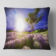 thumbnail image 1 of Designart Lavender Field under Blue Sky - Modern Landscape Printed Throw Pillow - 16x16, 1 of 4
