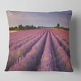 thumbnail image 1 of Designart Lavender Flower Rows in France - Landscape Printed Throw Pillow - 16x16, 1 of 4