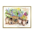 thumbnail image 1 of Designart 'Lavender Flowers On Ancient Cart Illustration' Traditional Framed Canvas Wall Art Print, 1 of 5