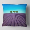 thumbnail image 1 of Designart Lavender Flowers and Uphill Green Trees - Landscape Wall Throw Pillow - 16x16, 1 of 4