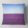 thumbnail image 1 of Designart Lavender Flowers with Blue Horizon - Landscape Wall Throw Pillow - 16x16, 1 of 4