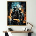 thumbnail image 1 of Designart "Lavish Classic Motorcycle" Motorcycle Floater Framed Wall Decor, 1 of 5