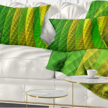 Designart Layered Green Psychedelic Design - Abstract Throw Pillow - 12x20