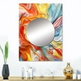 thumbnail image 1 of Designart "Layers Of Emotion Orange Blue Expression" Abstract Mirror Wall Decor - Modern Orange Abstract Large Mirror For Wall Art Decor - 32" x 24" Inch, 1 of 5