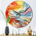 thumbnail image 1 of Designart "Layers Of Emotion Orange Blue Expression" Abstract Oversized Wall Clock, 1 of 5
