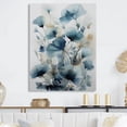 thumbnail image 1 of Designart "Leaf Foliage And Flowers Blue I" Floral Leaves Metal Wall Decor, 1 of 5