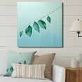 thumbnail image 1 of Designart "Leaf Impression In Teal Tranquility I" Leaves Canvas Art Print, 1 of 7