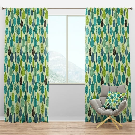 Designart 'Leaf With Texture' Modern & Contemporary Blackout Curtain Panel