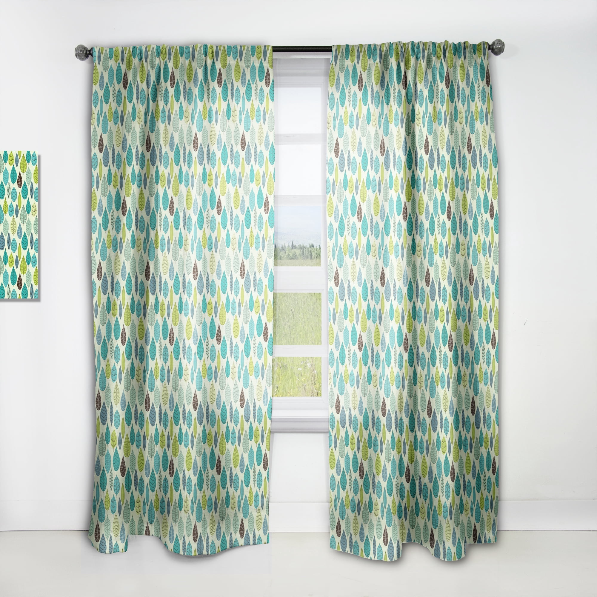 Designart 'Leaf With Texture' Modern & Contemporary Curtain Panel