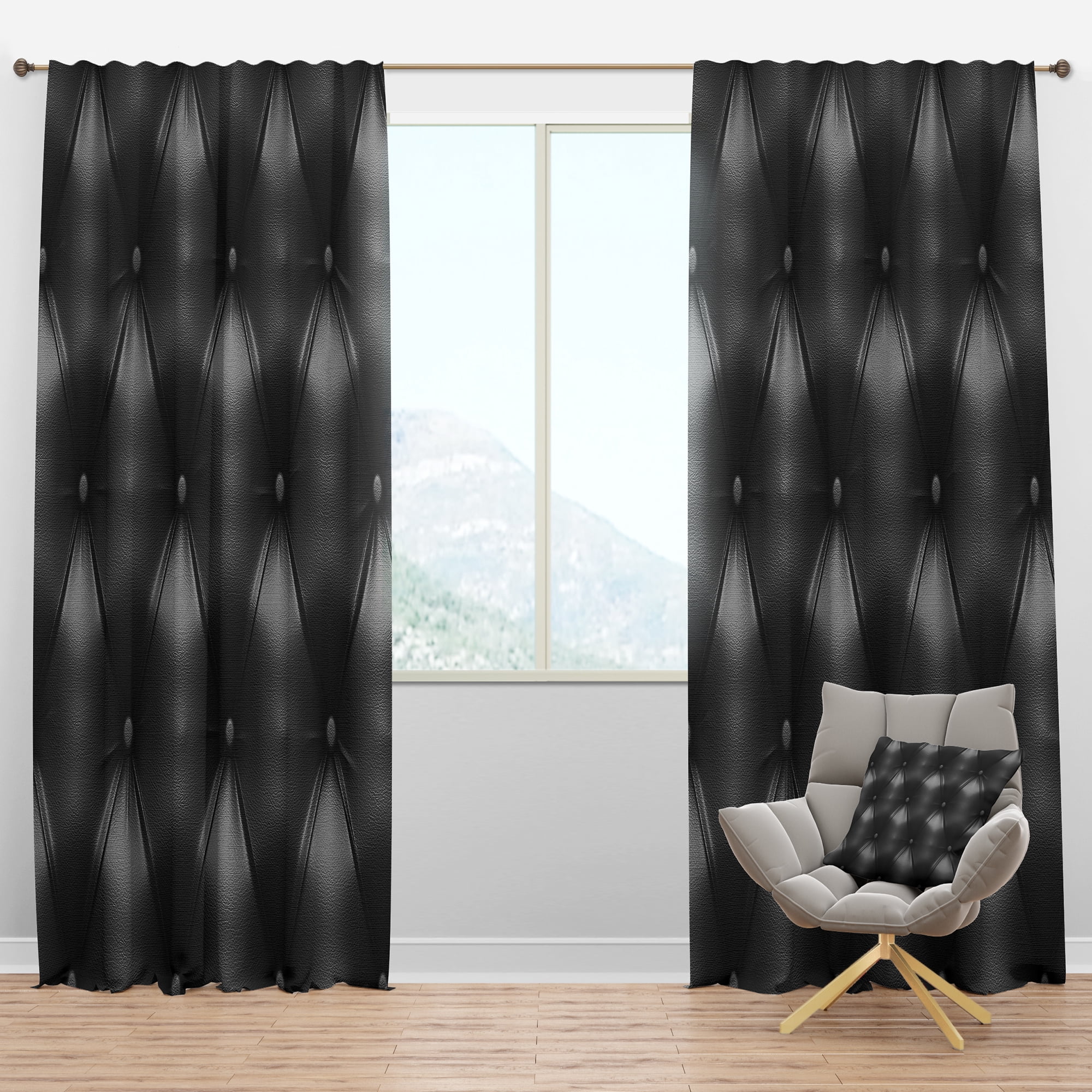 Designart 'Leather Cushion Print IV' Modern & Contemporary Blackout Curtain Panel
