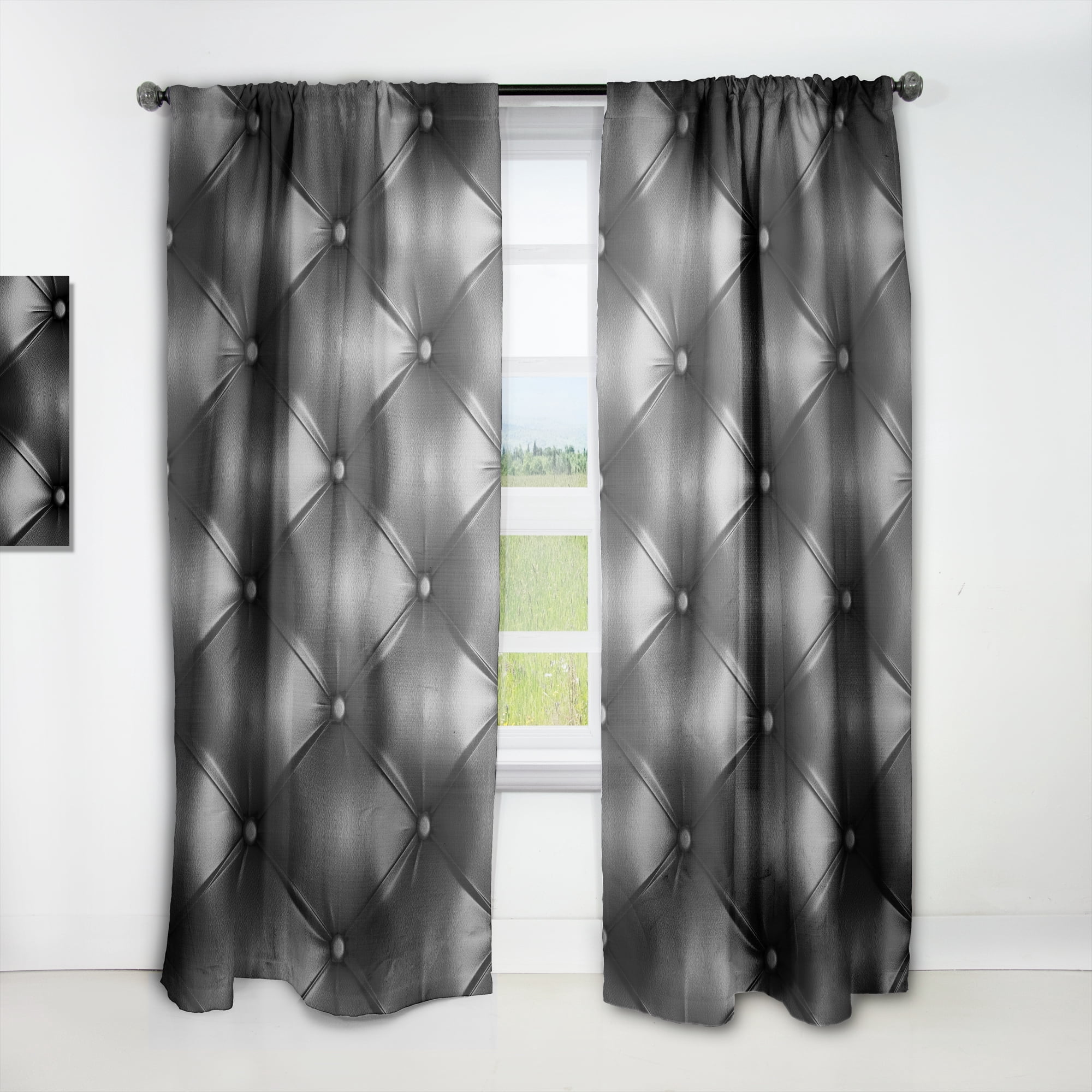 Designart 'Leather Cushion Print IV' Modern & Contemporary Curtain Panel