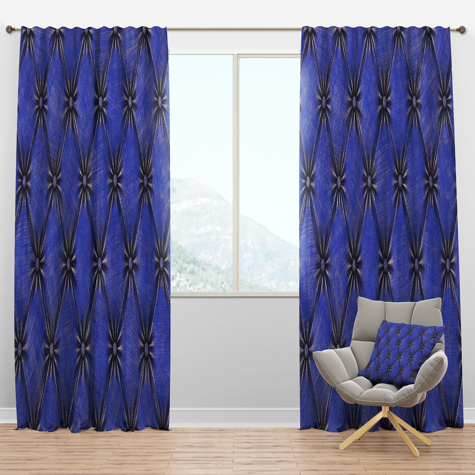Designart 'Leather Cushion Print V' Modern & Contemporary Blackout Curtain Panel