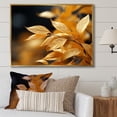 thumbnail image 1 of Designart "Leaves Gilded In Golden Hues" Leaves Floater Framed Canvas Art Print, 1 of 5