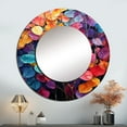 thumbnail image 1 of Designart "Leaves In A Magical Spectrum Of Colors" Leaves Rund Mirror For Wall Decor - Large Multicolor Round Print Mirror - Round Traditional Mirror - Wall Mounted Round Large Mirror - 23" x 23", 1 of 6