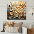 thumbnail image 1 of Designart "Leaves In The Breeze With Gold And Orange" Leaves Canvas Wall Art, 1 of 7