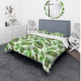 thumbnail image 1 of Designart 'Leaves Pattern' Modern & Contemporary Duvet Cover Set, 1 of 4