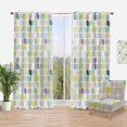 thumbnail image 1 of Designart 'Leaves With Geometric Pattern' Mid-Century Modern Curtain Panel, 1 of 4