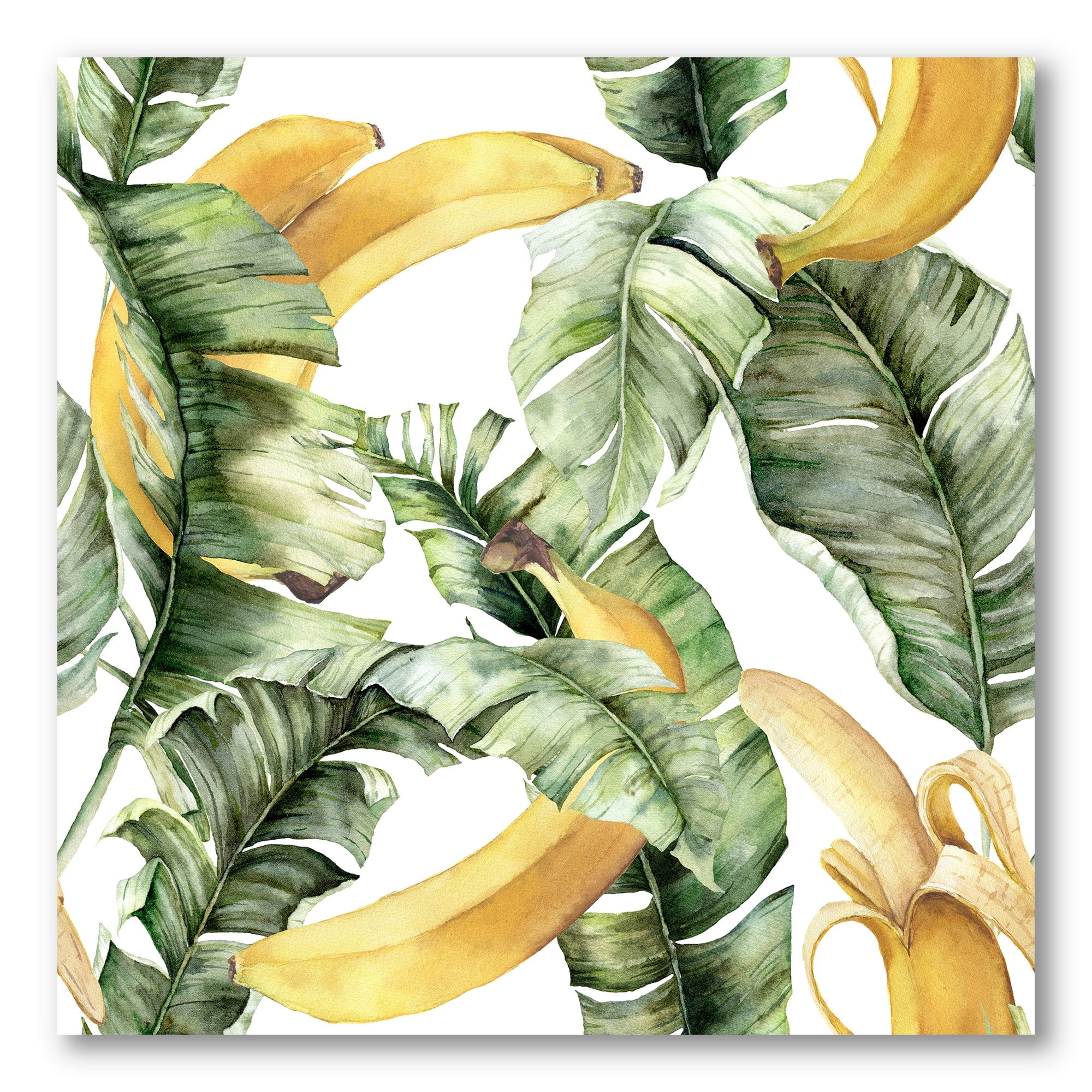 Designart ' Leaves With Ripe Bananas ' Nautical & Coastal Canvas Wall Art Print