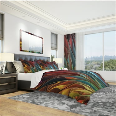 Designart 'Leaves of Color' Modern & Contemporary Duvet Cover Set