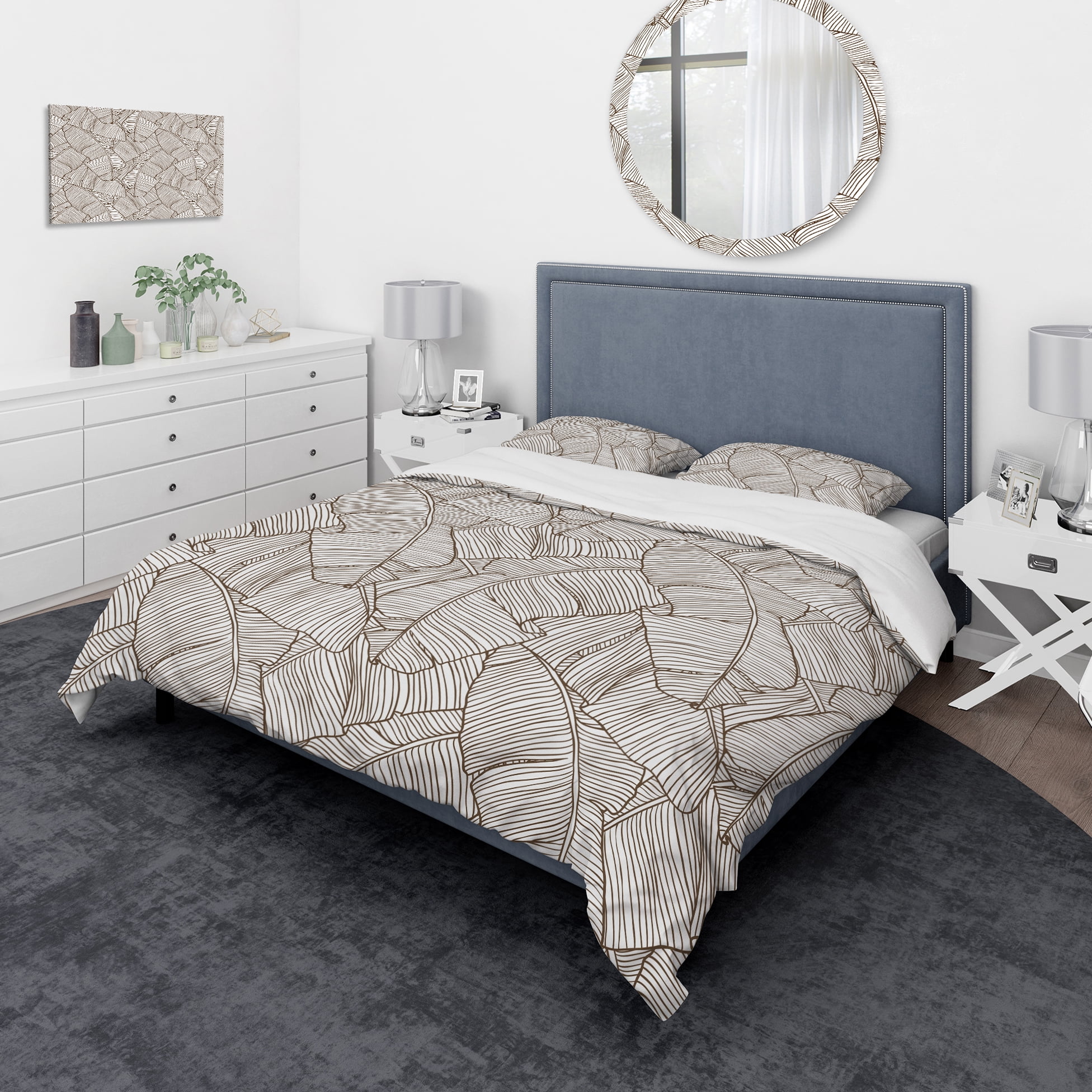 Designart 'Leaves of Palm Tree' Tropical Duvet Cover Set