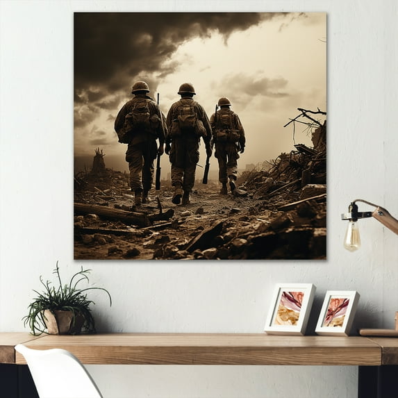 Designart "Legacy Of Wwii: Vintage Military Wars" Military Canvas Art Print